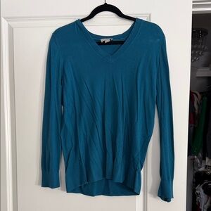 LOFT Teal Long Sleeve V-Neck sweater
